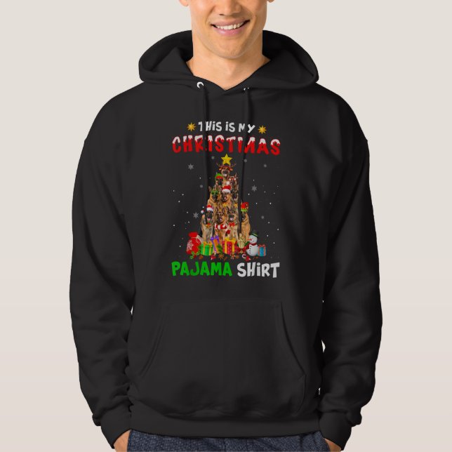 This Is My Christmas Pajama German Shepherd Dog Xm Hoodie (Front)