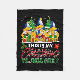 This Is My Christmas Pajama Gnome Volleyball Ball  Fleece Blanket