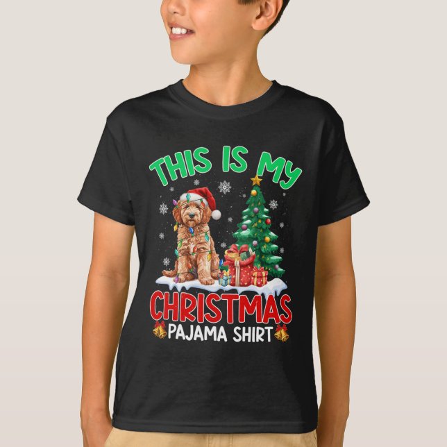 This Is My Christmas Pajama Goldendoodle Dog Lover T-Shirt (Front)