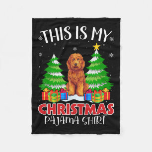 This Is My Christmas Pajama Goldendoodle Dog Xmas Fleece Blanket