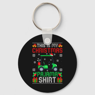 This Is My Christmas Pajama Golf Cart Xmas Srt Gol Keychain