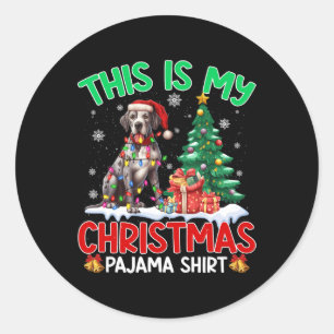 This Is My Christmas Pajama Great Dane Dog Lovers Classic Round Sticker