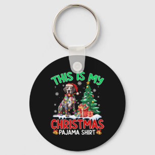 This Is My Christmas Pajama Great Dane Dog Lovers Keychain