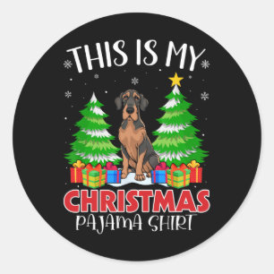 This Is My Christmas Pajama Great Dane Dog Xmas Pj Classic Round Sticker