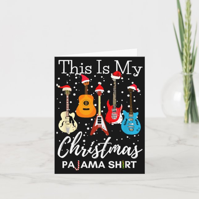 This Is My Christmas Pajama Guitar Guitarist Music Card (Front)