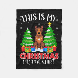 This Is My Christmas Pajama Heeler Dog Xmas Pjs  Fleece Blanket
