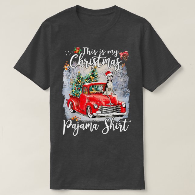 This Is My Christmas Pajama Husky Xmas Dog Lover  T-Shirt (Design Front)