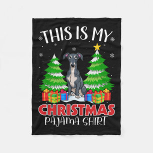 This Is My Christmas Pajama Italian Greyhound Dog  Fleece Blanket