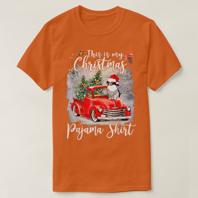This Is My Christmas Pajama Japanese Chin Xmas Dog T-Shirt (Design Front)