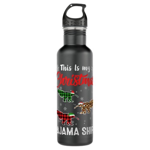 This Is My Christmas Pajama Leopard Plaid Deer Lon Stainless Steel Water Bottle