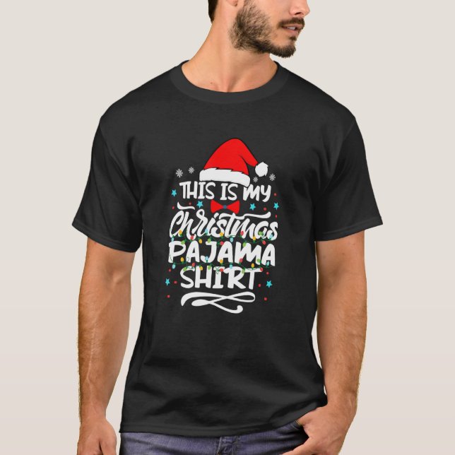 This Is My Christmas Pajama  Lights Christmas T-Shirt (Front)