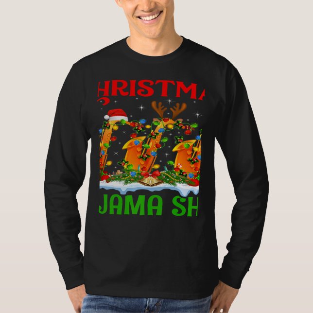 This Is My Christmas Pajama Lights Saxophone Chris T-Shirt (Front)