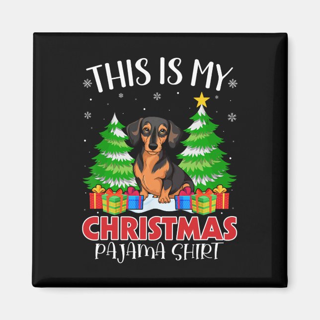 This Is My Christmas Pajama Miniature Pinscher Dog Magnet (Front)