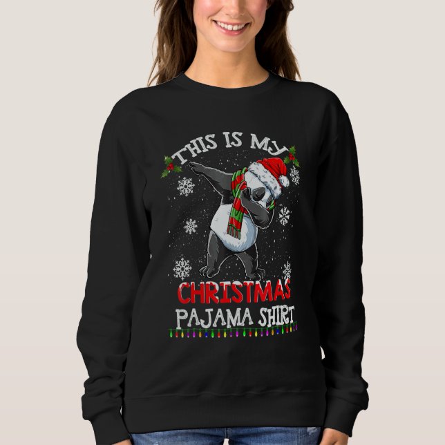 This Is My Christmas Pajama  Panda Santa Kids Boys Sweatshirt (Front)