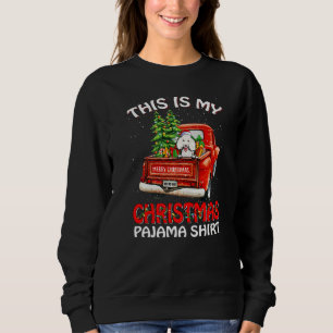 This Is My Christmas Pajama  Poodle Truck Red  1 Sweatshirt