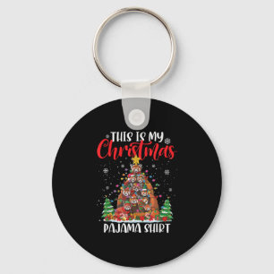 This Is My Christmas Pajama Red Panda Christmas Tr Keychain