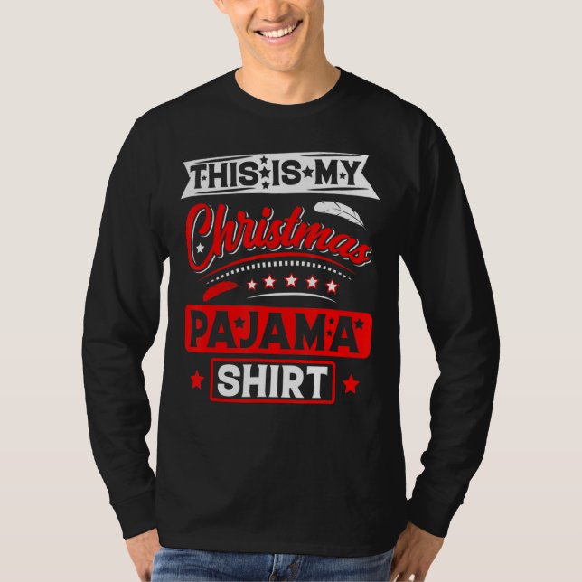 This Is My Christmas Pajama  Retro Merry Xmas Fami T-Shirt (Front)