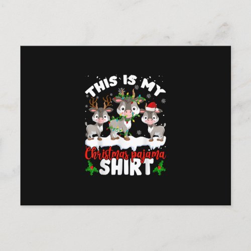 This Is My Christmas Pajama Santa Goat Lover Gift Announcement Postcard