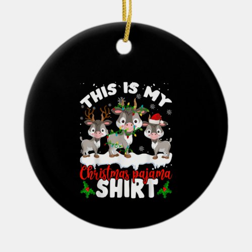 This Is My Christmas Pajama Santa Goat Lover Gift Ceramic Ornament