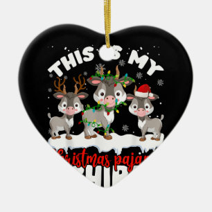This Is My Christmas Pajama Santa Goat Lover Gift Ceramic Ornament
