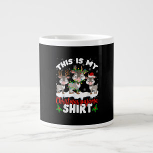 This Is My Christmas Pajama Santa Goat Lover Gift Giant Coffee Mug