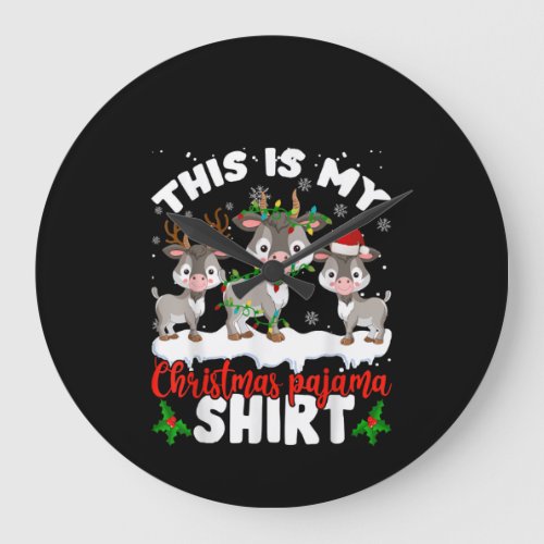This Is My Christmas Pajama Santa Goat Lover Gift Large Clock