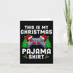 This Is My Christmas Pajama Santa Hat Gamer Video  Card