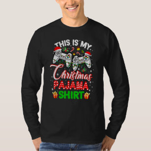 This Is My Christmas Pajama Santa Hat Gamer Video  T-Shirt