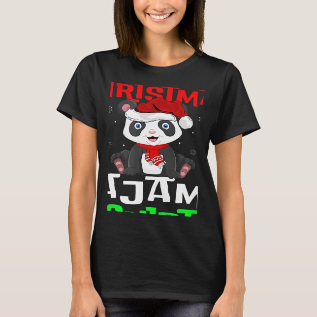 This Is My Christmas Pajama  Santa Hat Panda Xmas T-Shirt (Front)