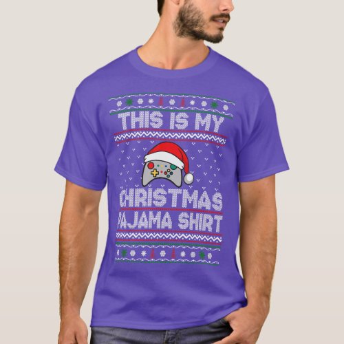 This Is My Christmas Pajama Santa Hat Video Games  T_Shirt
