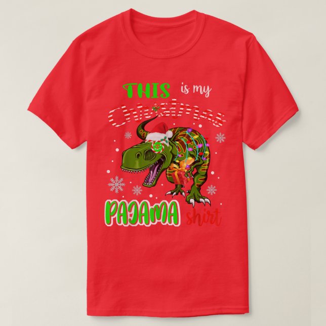 This Is My Christmas Pajama Santa TRe Xmas Light F T-Shirt (Design Front)