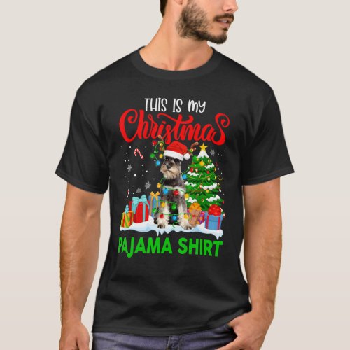 This Is My Christmas Pajama Schnauzer Dog Costume  T_Shirt