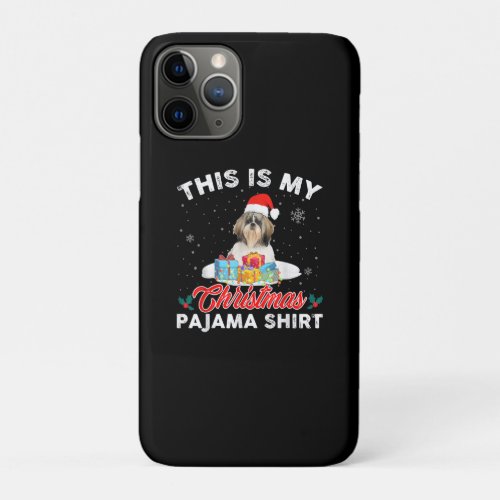 This Is My Christmas Pajama Shih Tzu Dog Mom Dad  iPhone 11 Pro Case