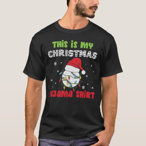 This Is My Christmas Pajama Shirt Baseball Theme