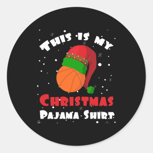 This Is My Christmas Pajama Shirt Basketball Chris Classic Round Sticker