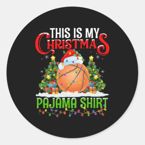 This Is My Christmas Pajama Shirt Basketball Chris Classic Round Sticker