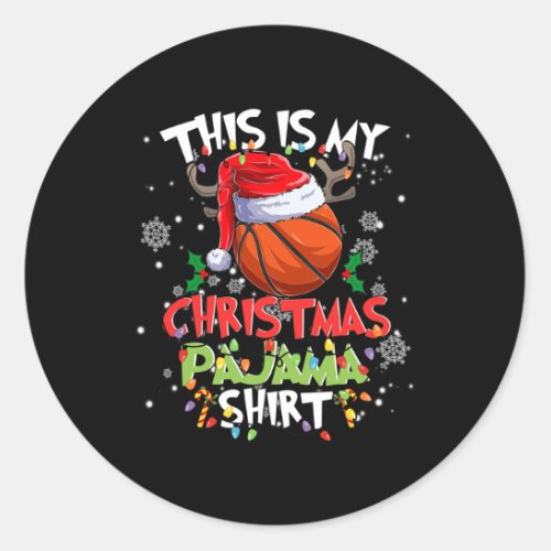 This Is My Christmas Pajama Shirt Basketball Chris Classic Round Sticker