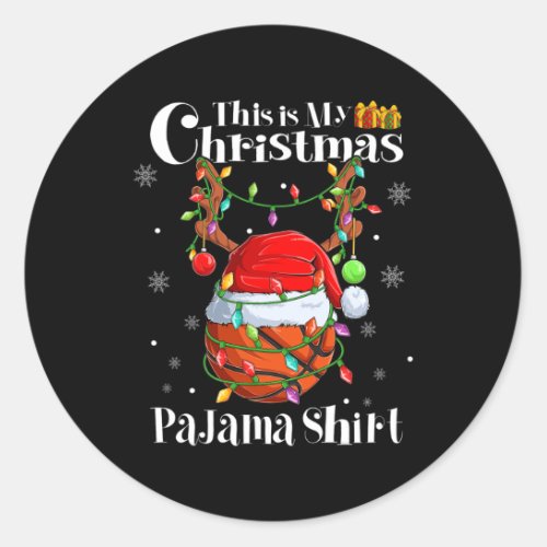 This Is My Christmas Pajama Shirt Basketball Chris Classic Round Sticker