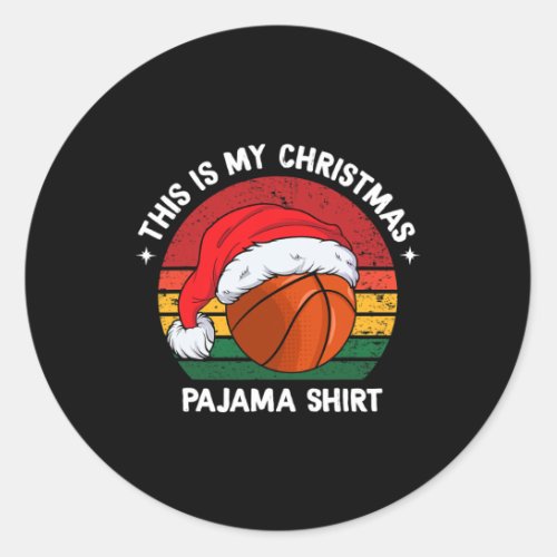 This Is My Christmas Pajama Shirt Basketball Chris Classic Round Sticker