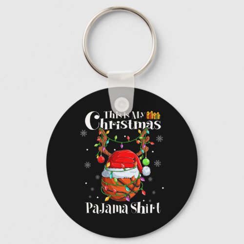 This Is My Christmas Pajama Shirt Basketball Chris Keychain