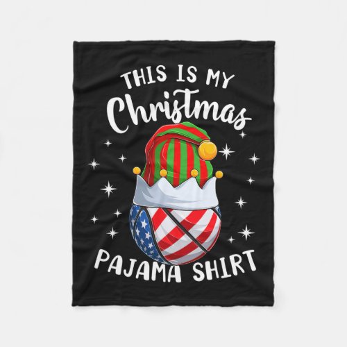 This Is My Christmas Pajama Shirt Basketball Elves Fleece Blanket