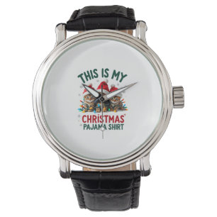 This Is My Christmas Pajama Shirt Cat Lover Funny Watch