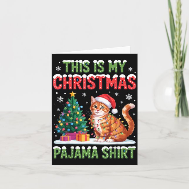 This Is My Christmas Pajama Shirt Cat Lovers Holid Card (Front)