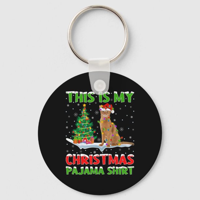 This Is My Christmas Pajama Shirt Christmas  Keychain (Front)