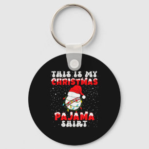 This Is My Christmas Pajama Shirt Cricket Player P Keychain