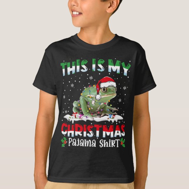 This Is My Christmas Pajama Shirt Cute Frog Animal (Front)