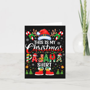 This Is My Christmas Pajama Shirt Funny Family Mat Card