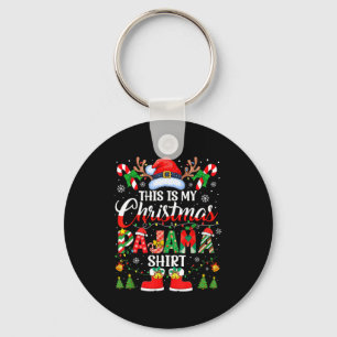 This Is My Christmas Pajama Shirt Funny Family Mat Keychain
