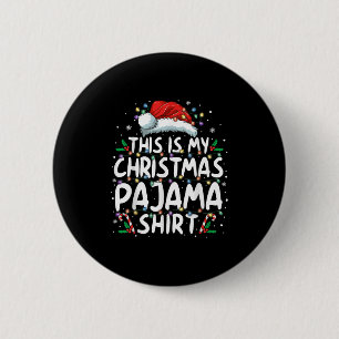 This Is My Christmas Pajama Shirt Funny Xmas Pjs M Button