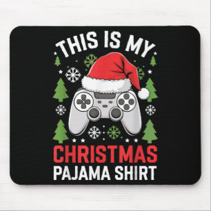 This Is My Christmas Pajama Shirt Gamer Teen Boy X Mouse Pad